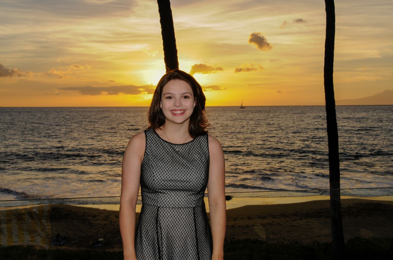 Haley and sunset at the condo