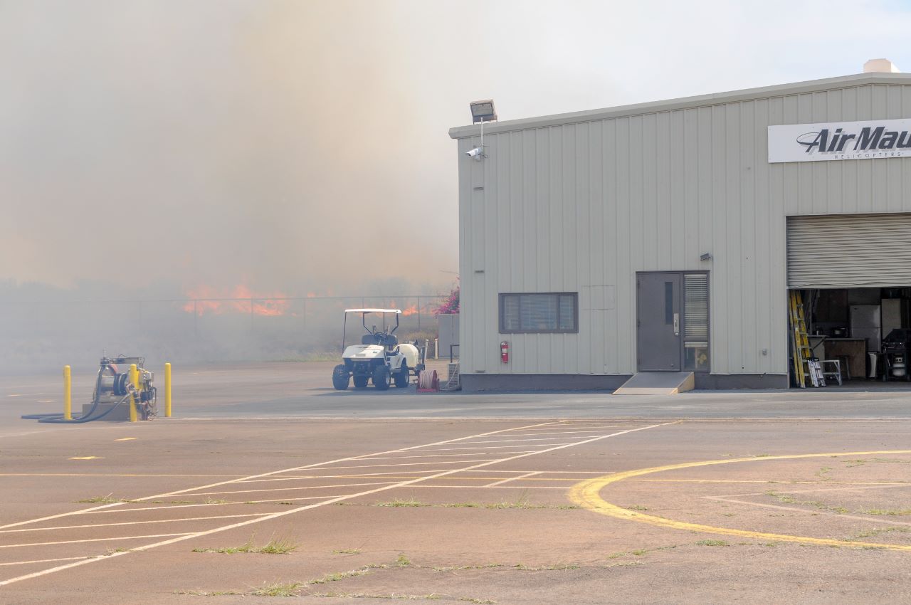 A large brush fire made everyone evacuate the area.  We couldn't get to our car until it was deemed safe.